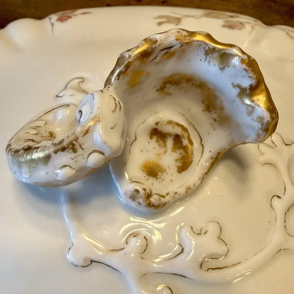 VTG Antique 1880s Haviland LIMOGES Oyster Shell Lid Soup Tureen‎ Hand Painted